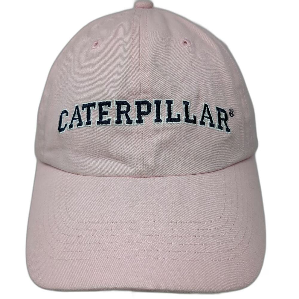 Caterpillar Baseball Cap Pink One Size CAT Logo Embroidered Slideback Cotton Hat